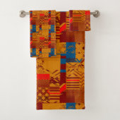 Afrocentric Geometric Print Bath Towel Set (Insitu)