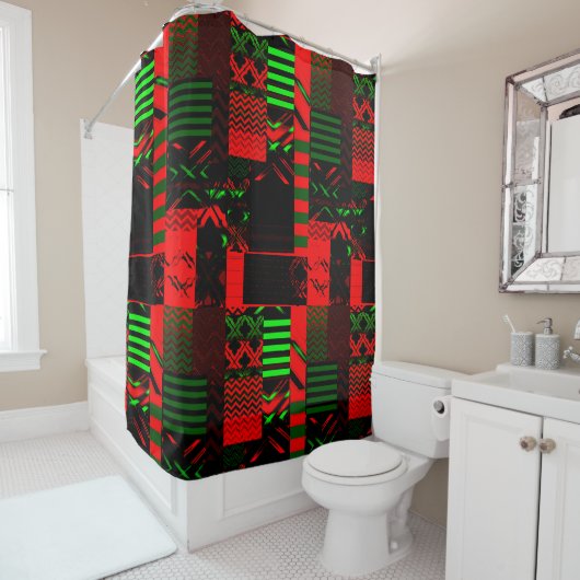 Afrocentric Geometric Print Shower Curtain  Duschvorhang (Beispiel)