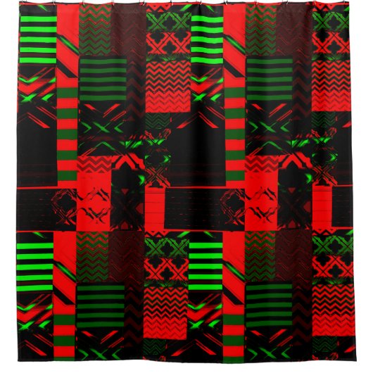 Afrocentric Geometric Print Shower Curtain  Duschvorhang (Vorderseite)