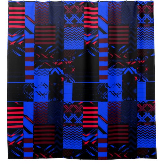 Afrocentric Geometric Print Shower Curtain  Duschvorhang (Vorderseite)