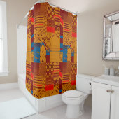 Afrocentric Geometric Print Shower Curtain Duschvorhang (Beispiel)