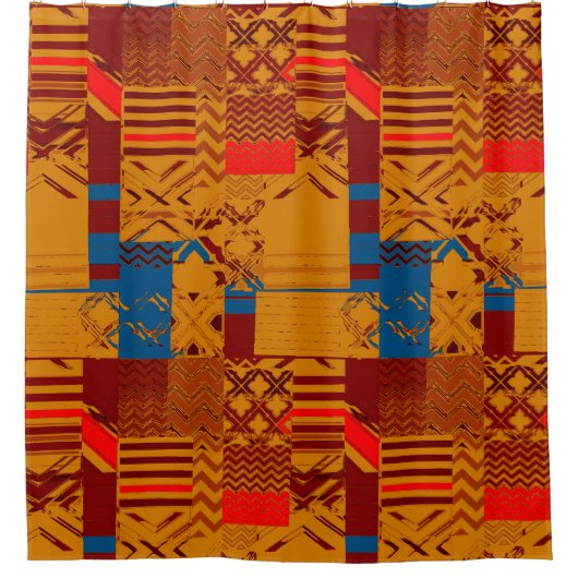Afrocentric Geometric Print Shower Curtain  Duschvorhang (Vorderseite)