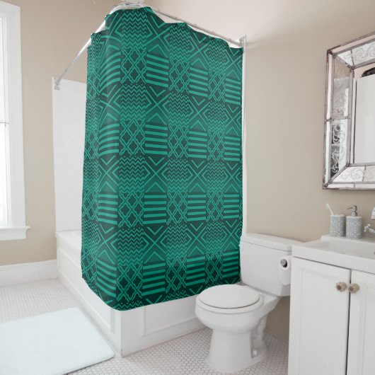 Afrocentric Geometric Print Shower Curtain  Duschvorhang (Beispiel)
