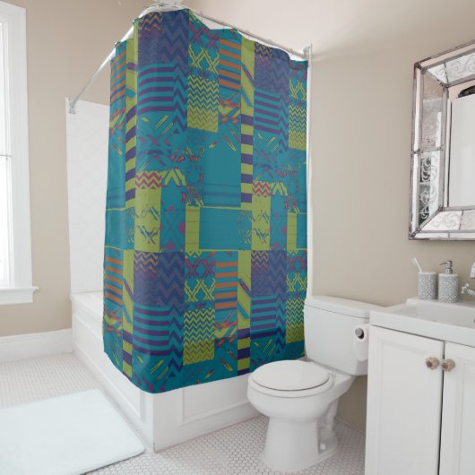 Afrocentric Geometric Print Shower Curtain  Duschvorhang (Beispiel)