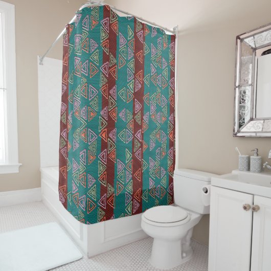 Afrocentric Geometric Print Shower Curtain  Duschvorhang (Beispiel)