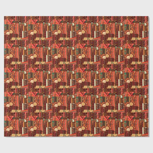 Afrocentric Kente Geschenkpapier (Flach)