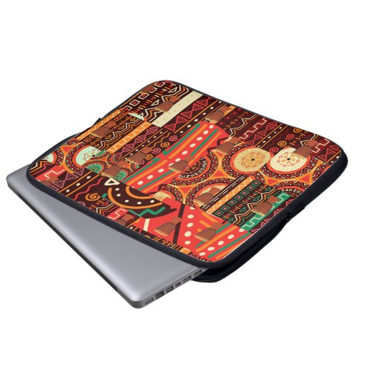 Afrocentric Kente Jigsaw Puzzle Laptopschutzhülle (Vorne Knopf)