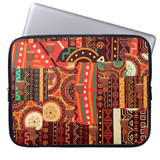 Afrocentric Kente Jigsaw Puzzle Laptopschutzhülle (Vorderseite)