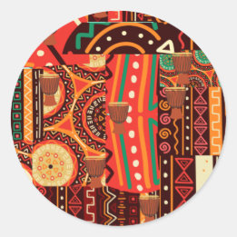 Afrocentric Kente Jigsaw Puzzle Runder Aufkleber