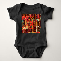 Afrocentric Kente Pattern Baby Strampler