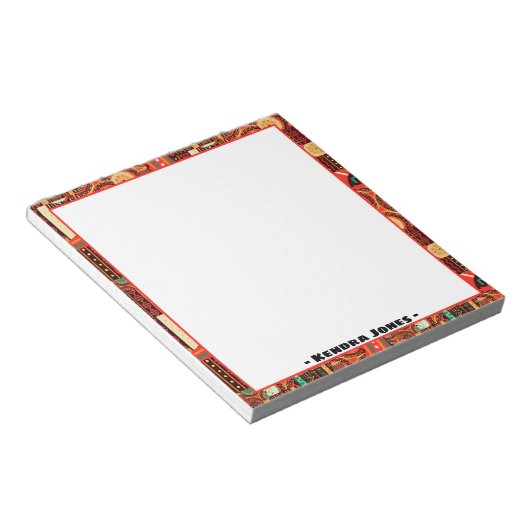 Afrocentric Kente Tribal Muster Notes Notizblock (angewinkelt)
