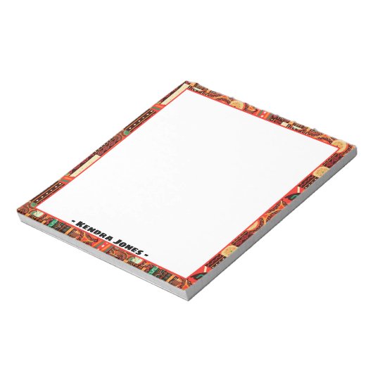 Afrocentric Kente Tribal Muster Notes Notizblock (Rotiert)