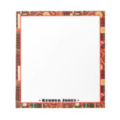 Afrocentric Kente Tribal Muster Notes Notizblock (Vorderseite)