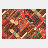 Afrocentric Kente Tribal Muster Wrapping Paper S Geschenkpapier Set (Vorderseite 2)