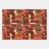 Afrocentric Kente Tribal Muster Wrapping Paper S Geschenkpapier Set (Vorderseite)