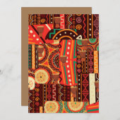 Afrocentric Kente Tribal Pattern Einladung (Vorne/Hinten)