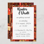 Afrocentric Kente Tribal Pattern Einladung (Vorne/Hinten)