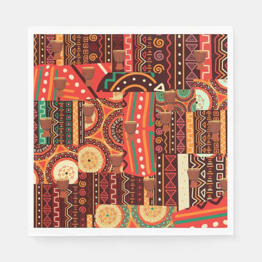 Afrocentric Kente Tribal Pattern Enclosure Card Serviette (Vorderseite)