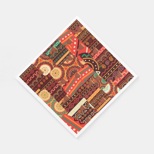 Afrocentric Kente Tribal Pattern Enclosure Card Serviette (Ecke)