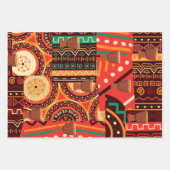 Afrocentric Kente Tribal Pattern Geschenkpapier Set (Vorderseite)