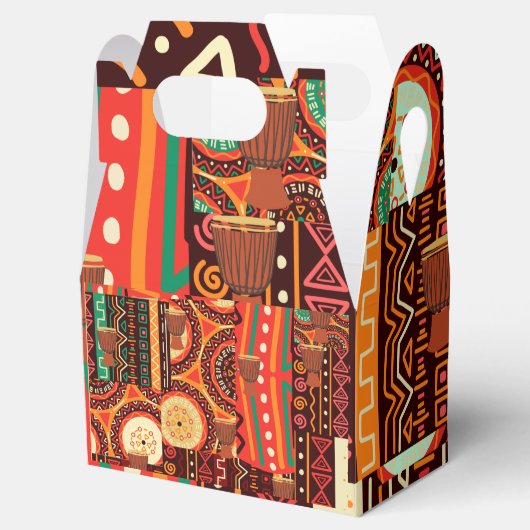 Afrocentric Kente Tribal Pattern Geschenkschachtel (Geöffnet)