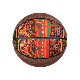 Afrocentric Kente Tribal Pattern Mini Basketball