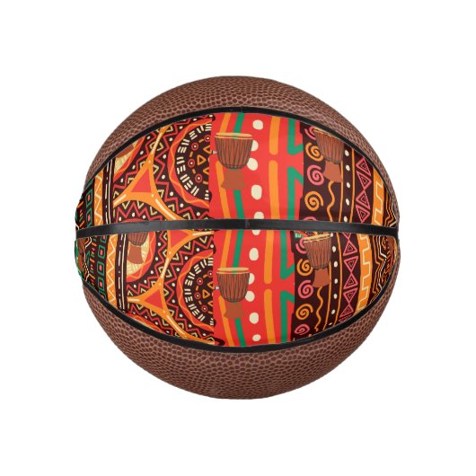 Afrocentric Kente Tribal Pattern Mini Basketball (Vorderseite)