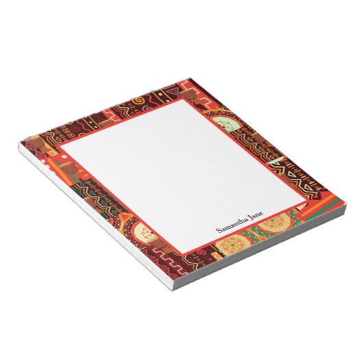 Afrocentric Kente Tribal Pattern Notizblock (angewinkelt)