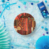 Afrocentric Kente Tribal Pattern Pappteller (Party)