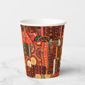 Afrocentric Kente Tribal Pattern Party Pappbecher (Rückseite)