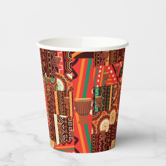 Afrocentric Kente Tribal Pattern Party Pappbecher (Links)