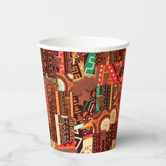 Afrocentric Kente Tribal Pattern Party Pappbecher (Rechts)