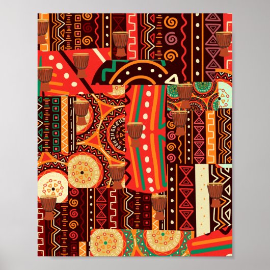 Afrocentric Kente Tribal Pattern Poster (Vorne)