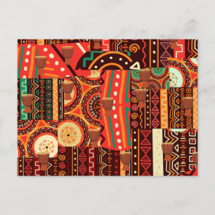 Afrocentric Kente Tribal Pattern Postkarte