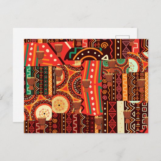 Afrocentric Kente Tribal Pattern Postkarte (Vorne/Hinten)