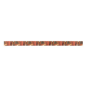 Afrocentric Kente Tribal Pattern Satin Ribbon Satinband