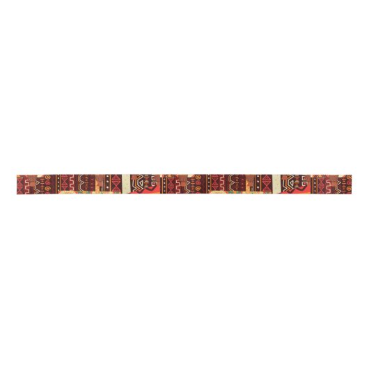 Afrocentric Kente Tribal Pattern Satinband (Vorderseite)