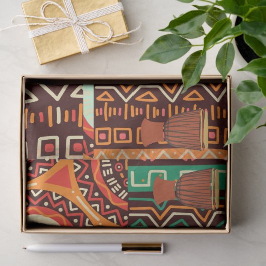Afrocentric Kente Tribal Pattern Seidenpapier (Geschenk)
