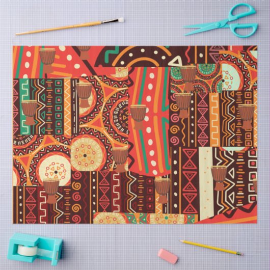 Afrocentric Kente Tribal Pattern Seidenpapier (Basteln)