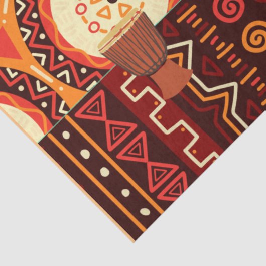 Afrocentric Kente Tribal Pattern Seidenpapier (Ausschnitt)