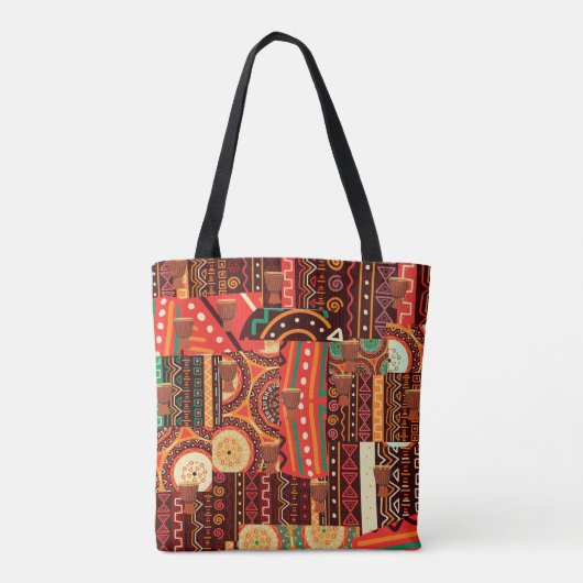 Afrocentric Kente Tribal Pattern Tasche (Rückseite)