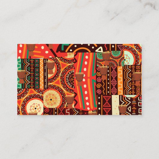 Afrocentric Kente Tribal Pattern Visitenkarte (Rückseite)