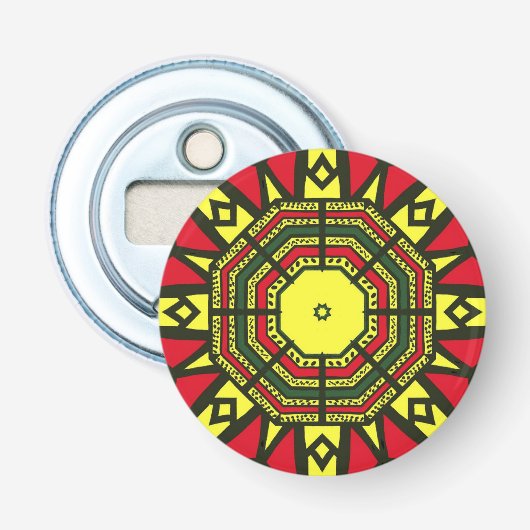 Afrocentric Mandala Flaschenöffner (Vorderseite)