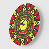 Afrocentric Mandala Große Wanduhr (Winkel)