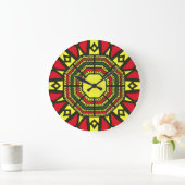 Afrocentric Mandala Große Wanduhr (Zuhause)