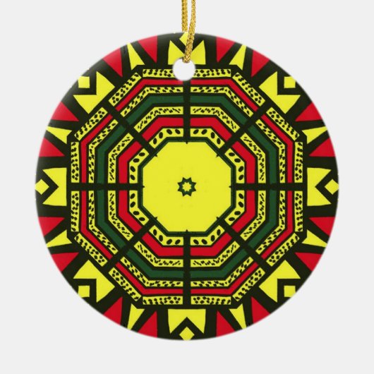 Afrocentric Mandala Keramik Ornament (Vorne)
