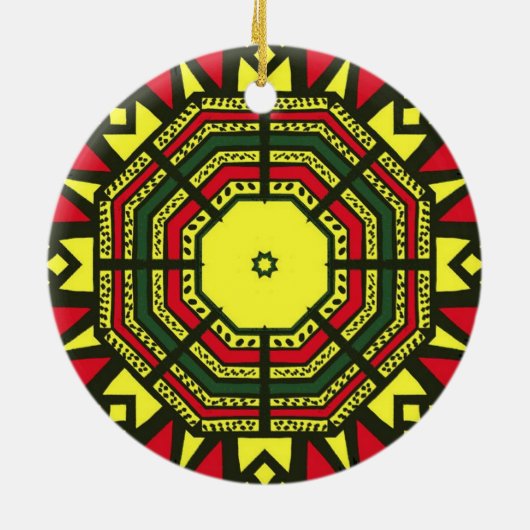 Afrocentric Mandala Keramik Ornament (Hinten)