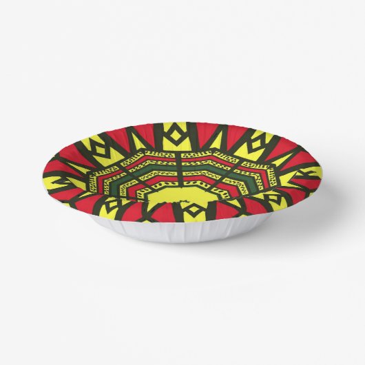Afrocentric Mandala Pappteller (Gewinkelt)