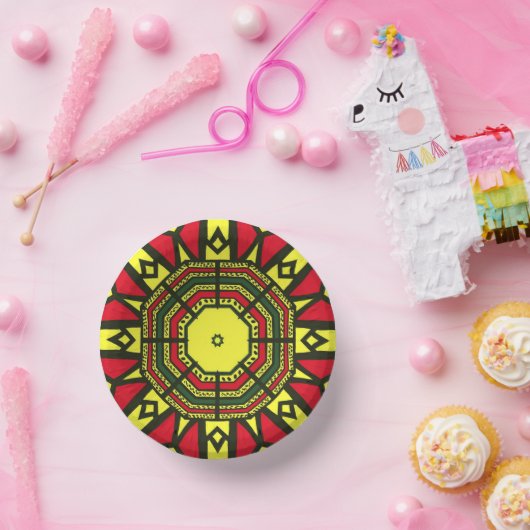 Afrocentric Mandala Pappteller (Party)