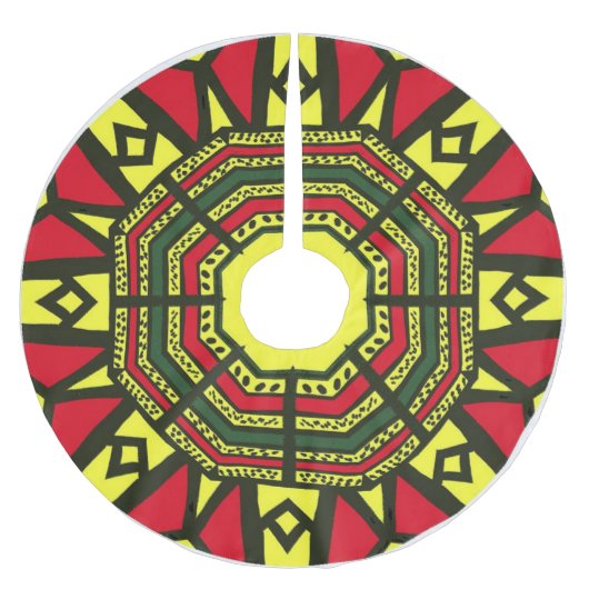 Afrocentric Mandala Polyester Weihnachtsbaumdecke (Vorderseite)